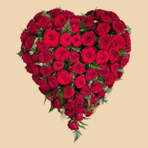 Coeur de roses rouges