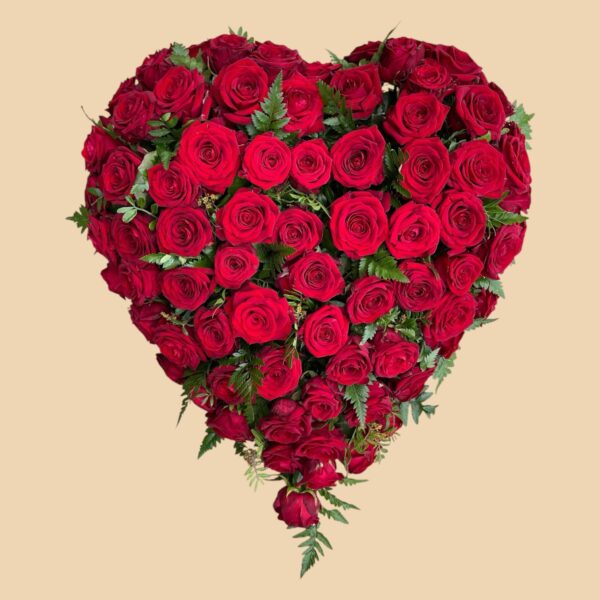 Coeur de roses rouges
