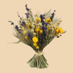 Bouquet fleurs séchées jaunes