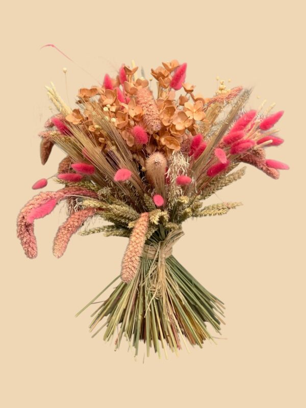 Bouquet fleurs séchées roses