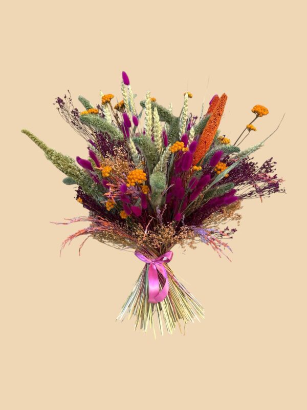 Bouquet fleurs séchées mauves